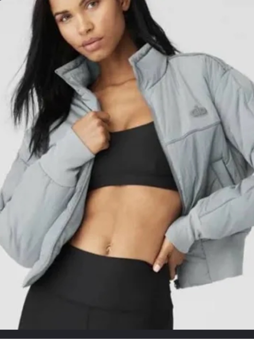 ALO Yoga   Light Gray Quilted Puffer Jacket